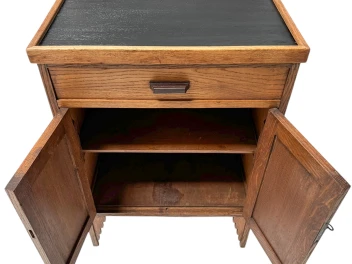 Art Deco Amsterdamse School Cabinet with Black Lacquered Top, 1920s